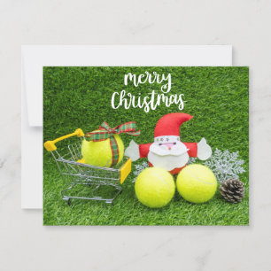 Tennis Christmas with Santa Claus and tennis ball