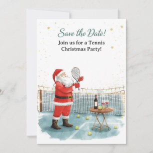 Tennis Christmas with Santa Claus Invitation