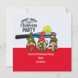 Tennis Christmas with Santa Claus Mostly Likely  Invitation