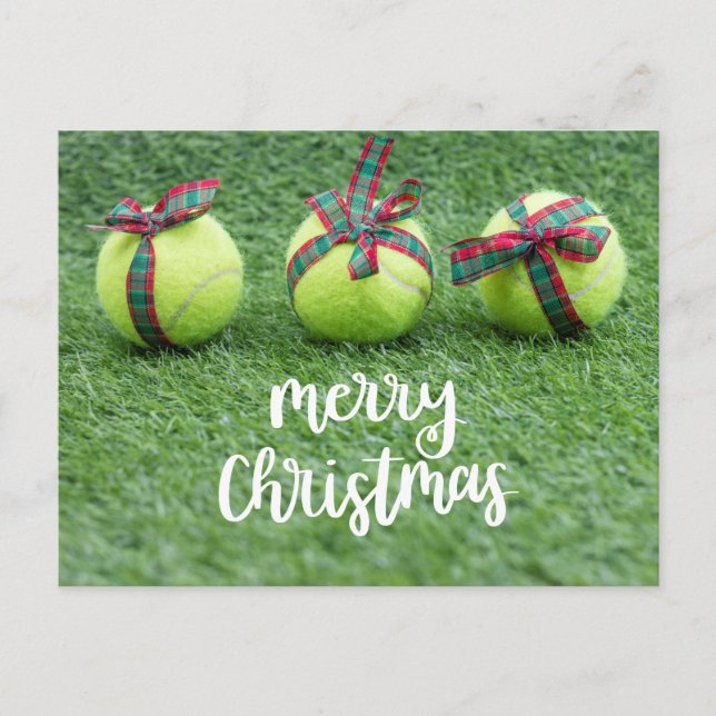 Tennis Christmas with Tennis ball and gifts Postca Postcard (Front)