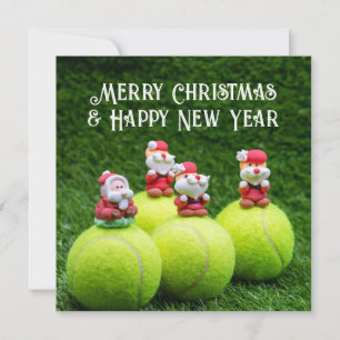 Tennis Christmas with tennis ball and ornaments Ho Holiday Card