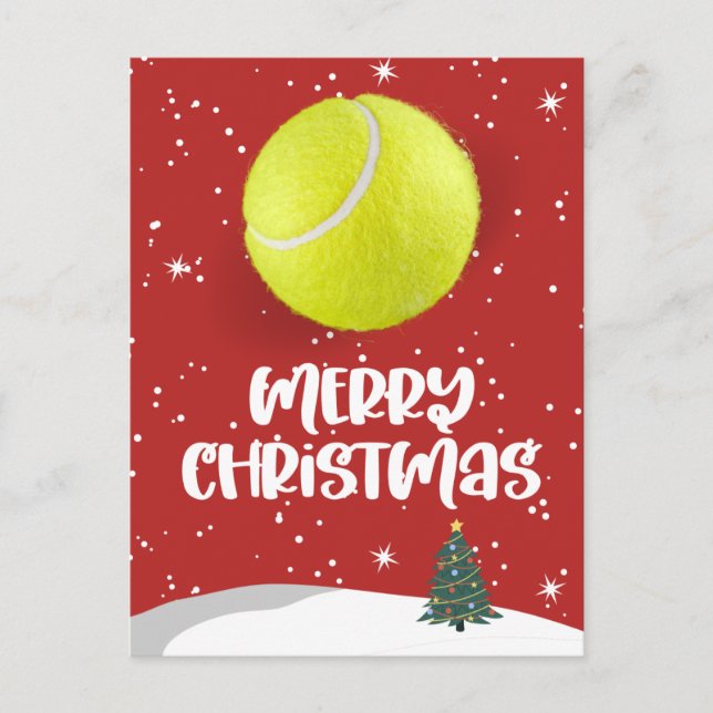 Tennis Christmas with tennis ball and Santa   Postcard (Front)