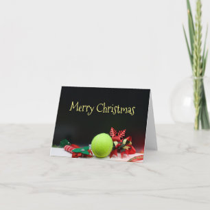 Tennis Christmas with tennis ball and snowflake Card