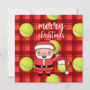 Tennis Christmas with tennis ball Santa Claus Car Card