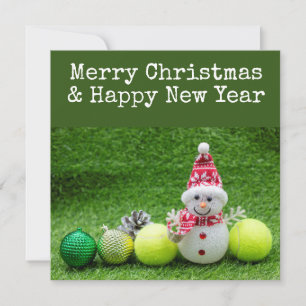Tennis Christmas with tennis themed  Holiday Card