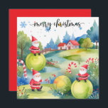 Tennis Christmas with tennis themed  Holiday Card<br><div class="desc">This festive holiday card features a playful tennis ball donning a Santa and ready to spread some seasonal joy. it combines the spirit of the holidays with a touch of tennis fun. Inside, you’ll find a warm message wishing your loved ones a season full of happiness, love, and memorable moments....</div>