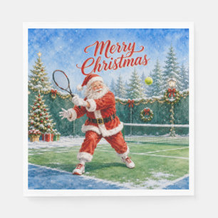 Tennis Christmas with tennis themed Napkin