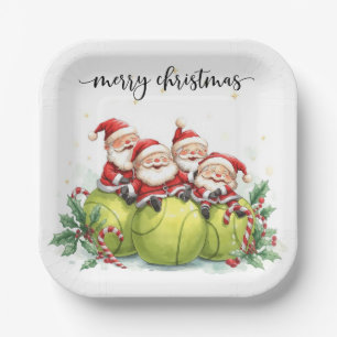 Tennis Christmas with tennis themed  Paper Plate