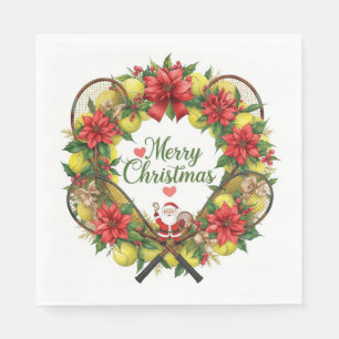 Tennis Christmas wreath for Christmas Party  Napkin