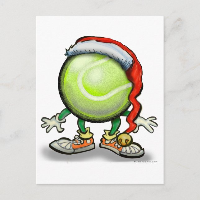 Tennis Chrsitmas Holiday Postcard (Front)
