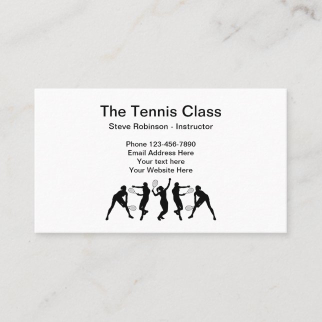 Tennis Class Instructor Business Card (Front)