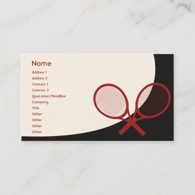 Tennis - Classic Business Card (Front)