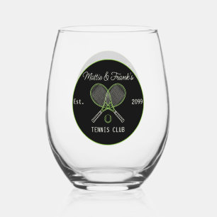 Tennis Club Bar Lounge Cocktail  Stemless Wine Glass