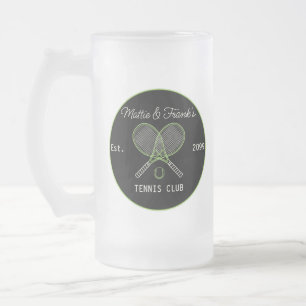 Tennis Club Bar Lounge Frosted Glass Beer Mug