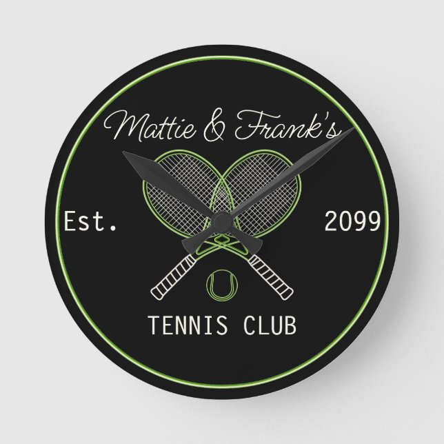 Tennis Club Bar Wall Clock (Front)