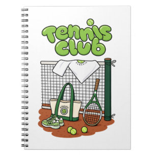 Tennis Club Classic Sports Graphic – Green Tennis Notebook