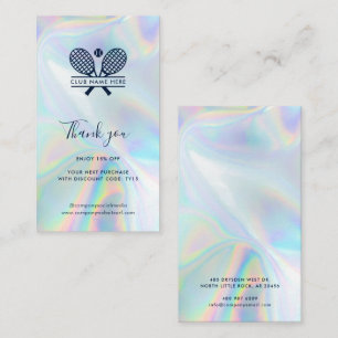 Tennis Club Holographic Social Media and Website Discount Card