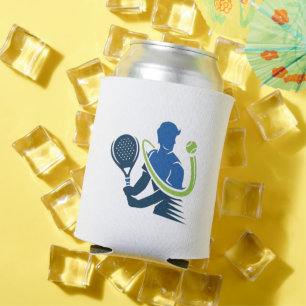 Tennis Club Logo -  Dynamic Action, Sporty Style Can Cooler