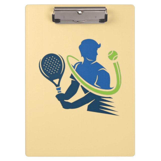 Tennis Club Logo -  Dynamic Action, Sporty Style Clipboard (Front)