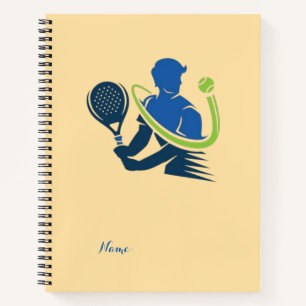 Tennis Club Logo - Dynamic Action, Sporty Style Notebook