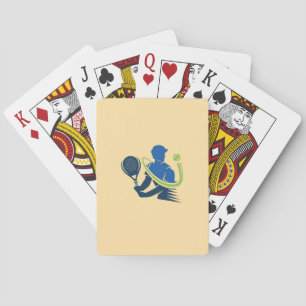 Tennis Club Logo -  Dynamic Action, Sporty Style Playing Cards