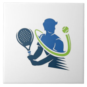 Tennis Club Logo -  Dynamic Action, Sporty Style Tile