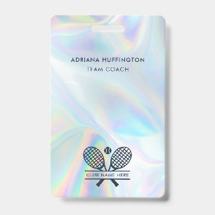 Tennis Club Logo Holographic Employee ID Badge