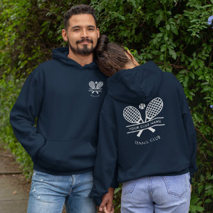 Tennis Club Name Team Logo Navy Blue Custom Hoodie