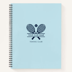 Tennis Club Name Team Trainers Navy Blue Custom Notebook