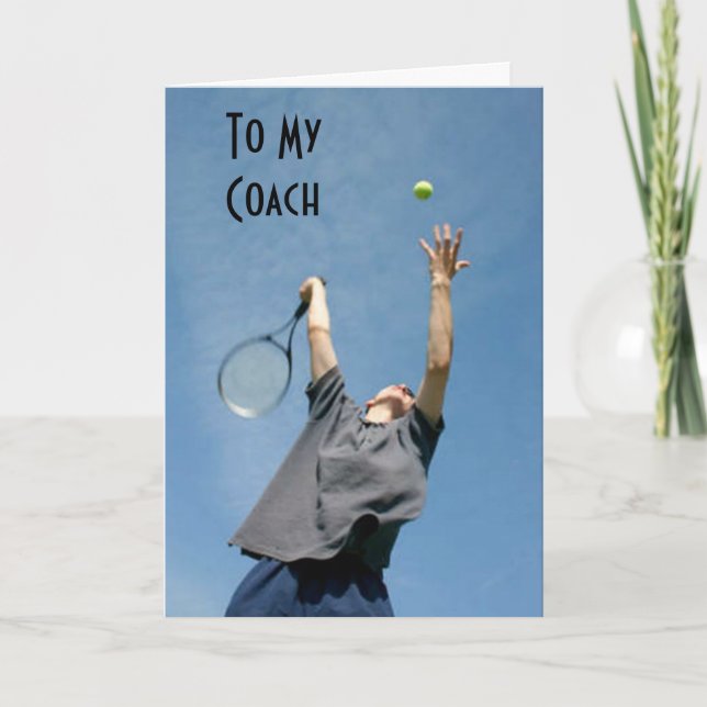 "TENNIS COACH" BIRTHDAY THANKS AND WISHES THANK YOU CARD (Front)