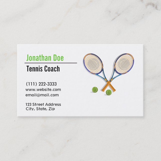Tennis Coach Business Card (Front)