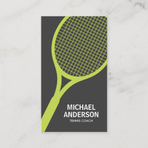 Tennis coach business card - grey, modern, minimal