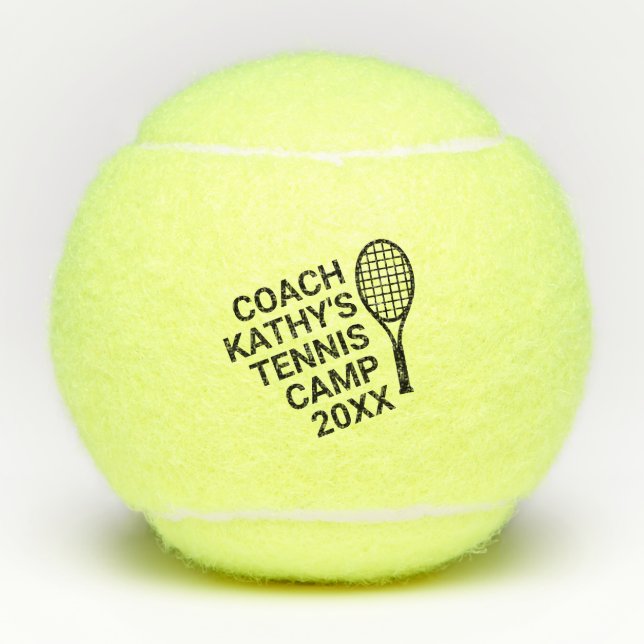 Tennis Coach Camp Custom Personalised Tennis Balls (Front)