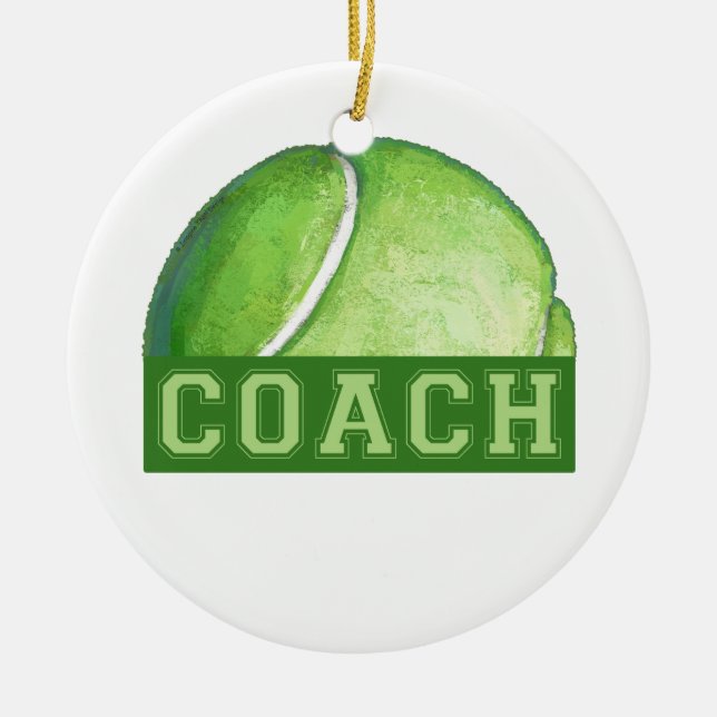 Tennis Coach Ceramic Tree Decoration (Front)