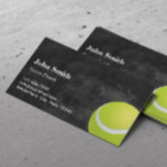 Tennis Coach Chalkboard Business Card<br><div class="desc">Professional Dark Tennis Business Cards.</div>