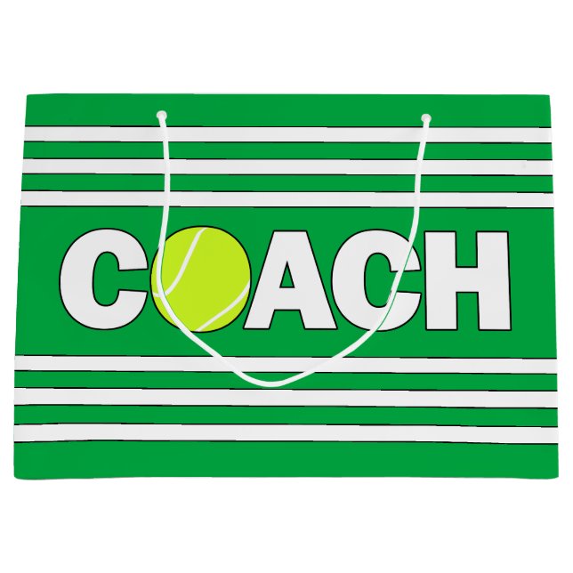 Tennis Coach Custom Colour Sports Team Party Large Gift Bag (Front)