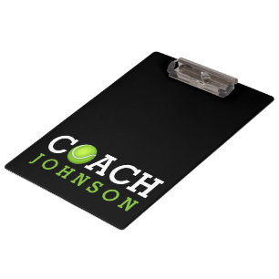 Tennis Coach Custom Name Clipboard