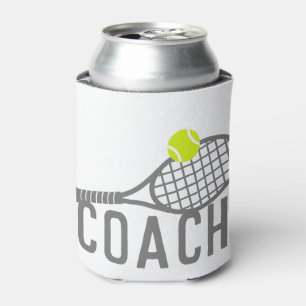 Tennis Coach Custom Text on Back Can Cooler