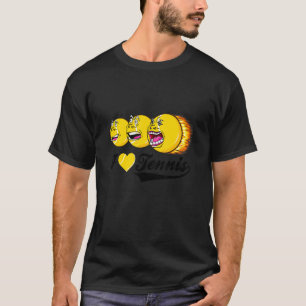 Tennis Coach Dad Mum Faces Expressions I Heart Te T-Shirt