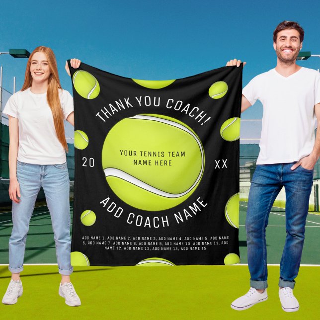 Tennis Coach Gift Custom Team Name Blanket (Creator Uploaded)