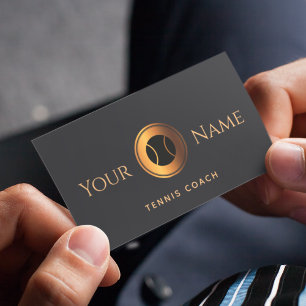 Tennis Coach Golden Luxury Elegant Modern Add Name Business Card
