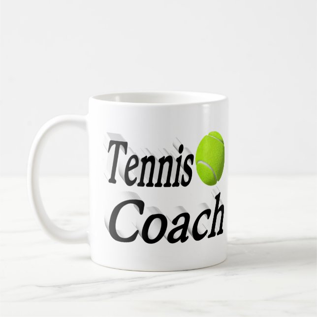 Tennis Coach half text Coffee Mug (Left)