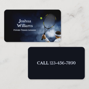 Tennis Coach Instructor Business Card
