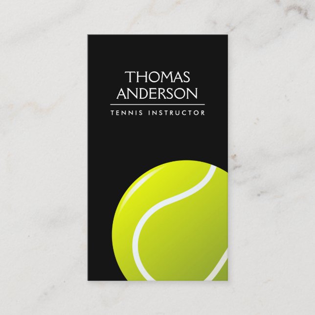 Tennis coach / instructor / player black business card (Front)