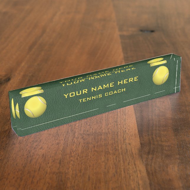 Tennis Coach Nameplate (Side)