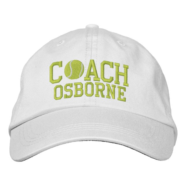 Tennis Coach Personalised Embroidered Hat (Front)