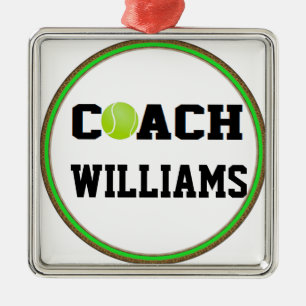 Tennis Coach - Personalised Metal Tree Decoration