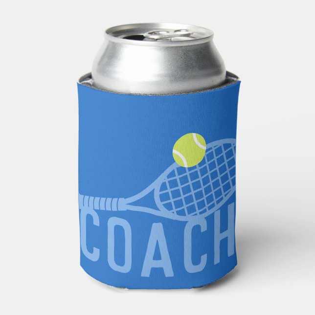 Tennis Coach Personalised Modern Can Cooler (Can Front)