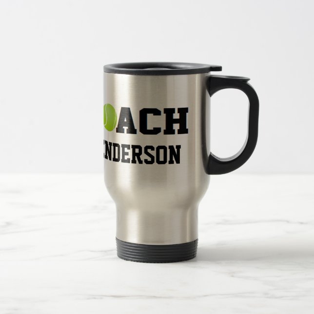Tennis Coach - Personalised Travel Mug (Right)