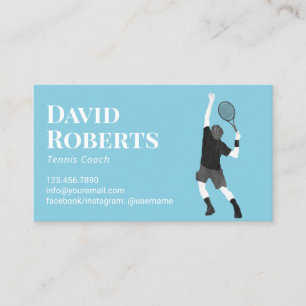 Tennis Coach Professional Instructor Sports Business Card